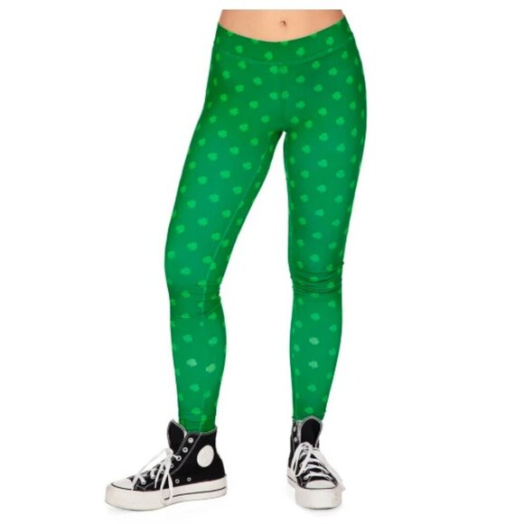 Tipsy elves St Patrick 
Green Clover Leggings, Medium - Picture 5 of 9
